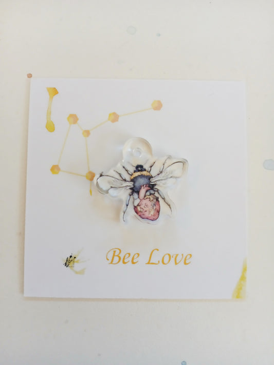Bee Love acrylic charm
