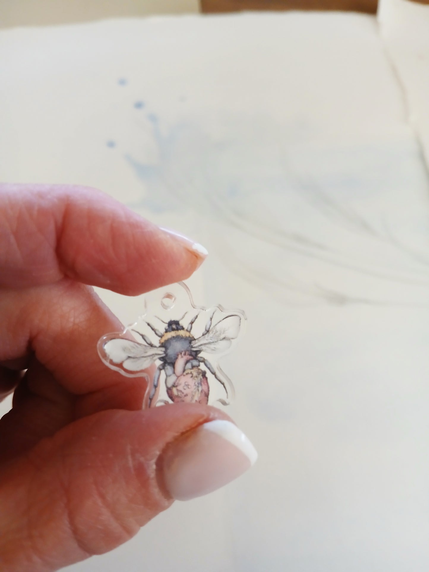 Bee Love acrylic charm