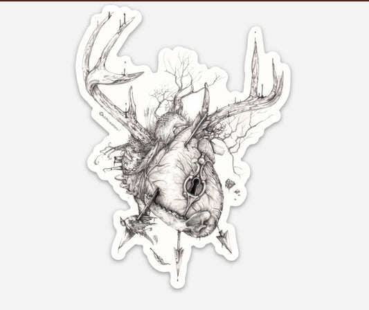 Art Sticker Deer Heart