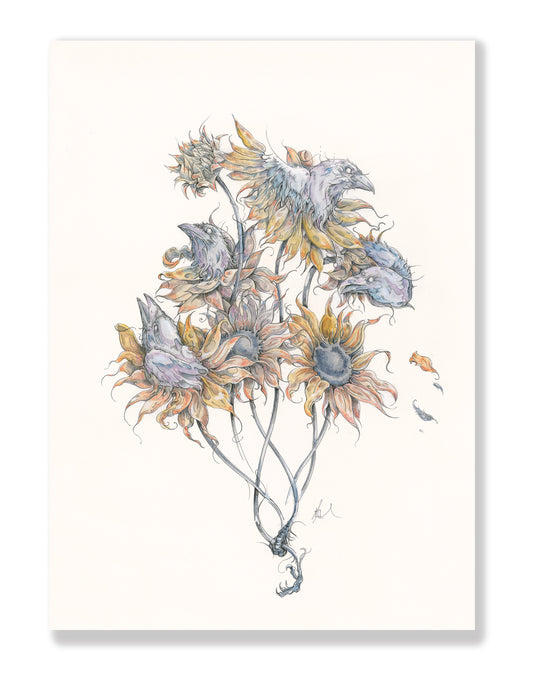 'Feathers and Flowers'  art print