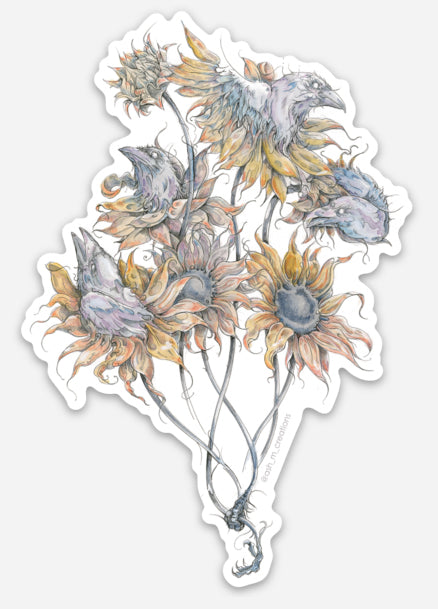 Art Sticker  'Feathers and Flowers'