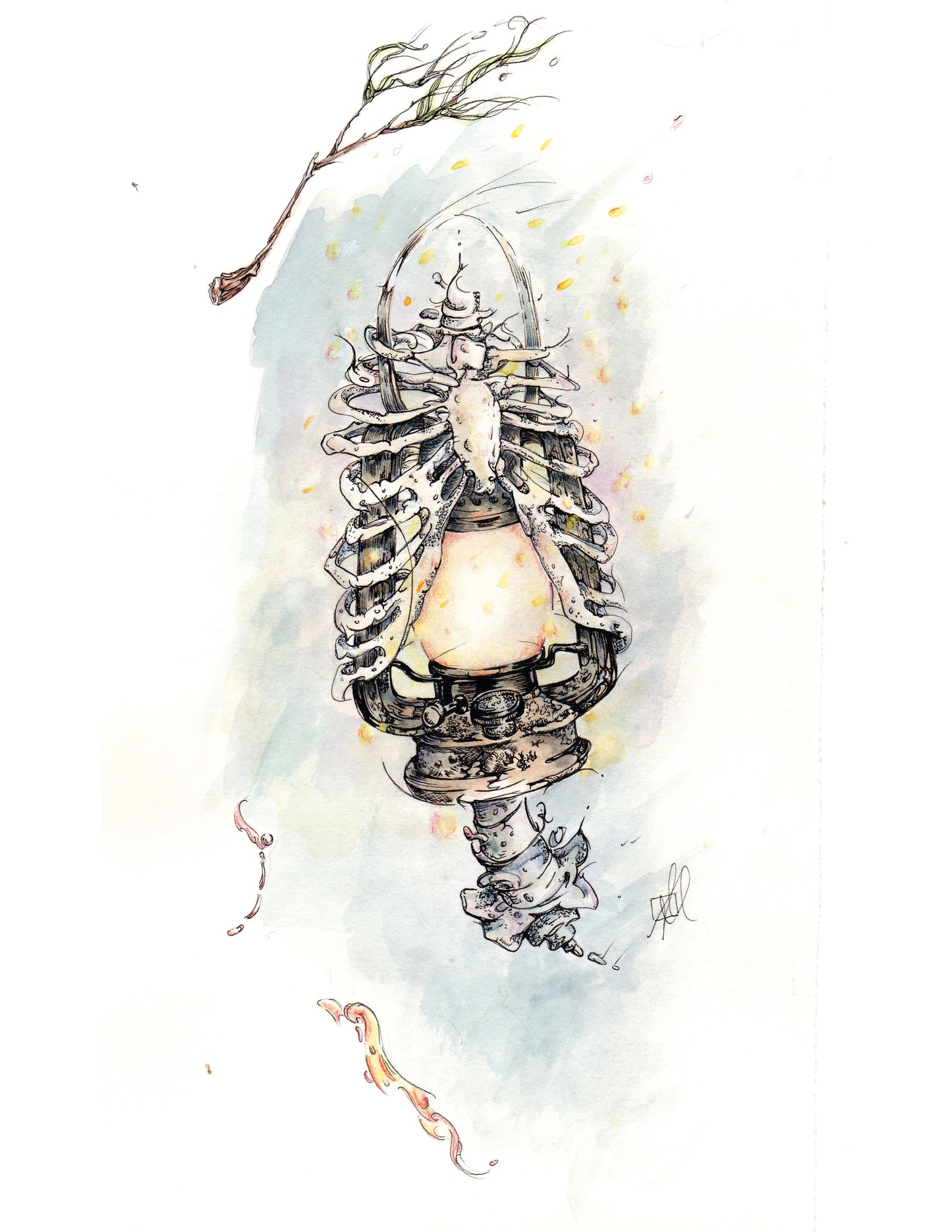 Original Artwork: Lantern 17in x 11in