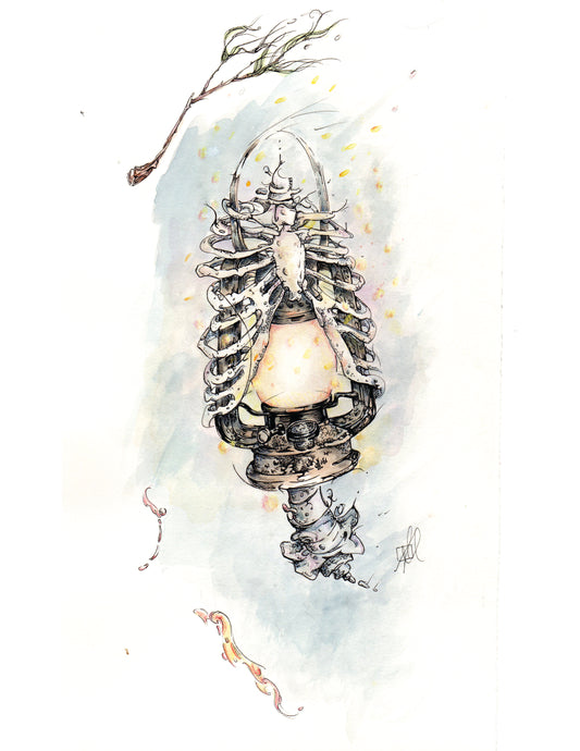 Original Artwork: Lantern 17in x 11in