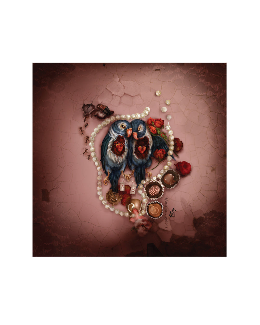 Lovebirds original art piece